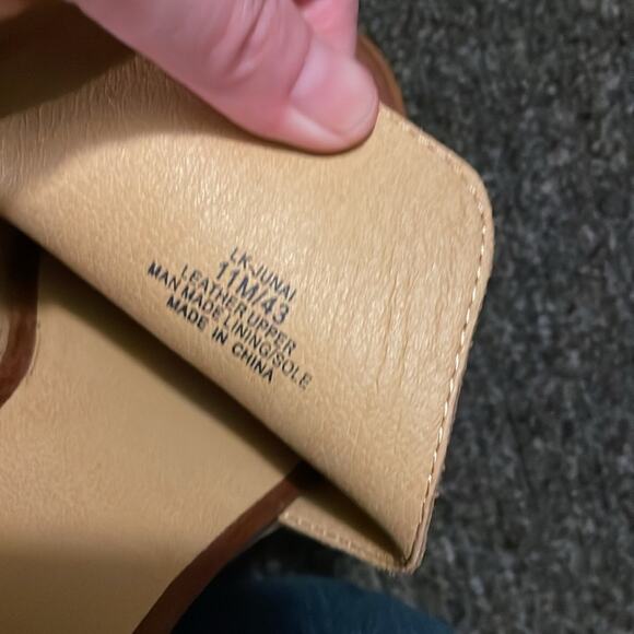 Lucky Brand Junai Style Saddle Brown Leather Open Toe & Sides Booties Women's 11 - Picture 4 of 6